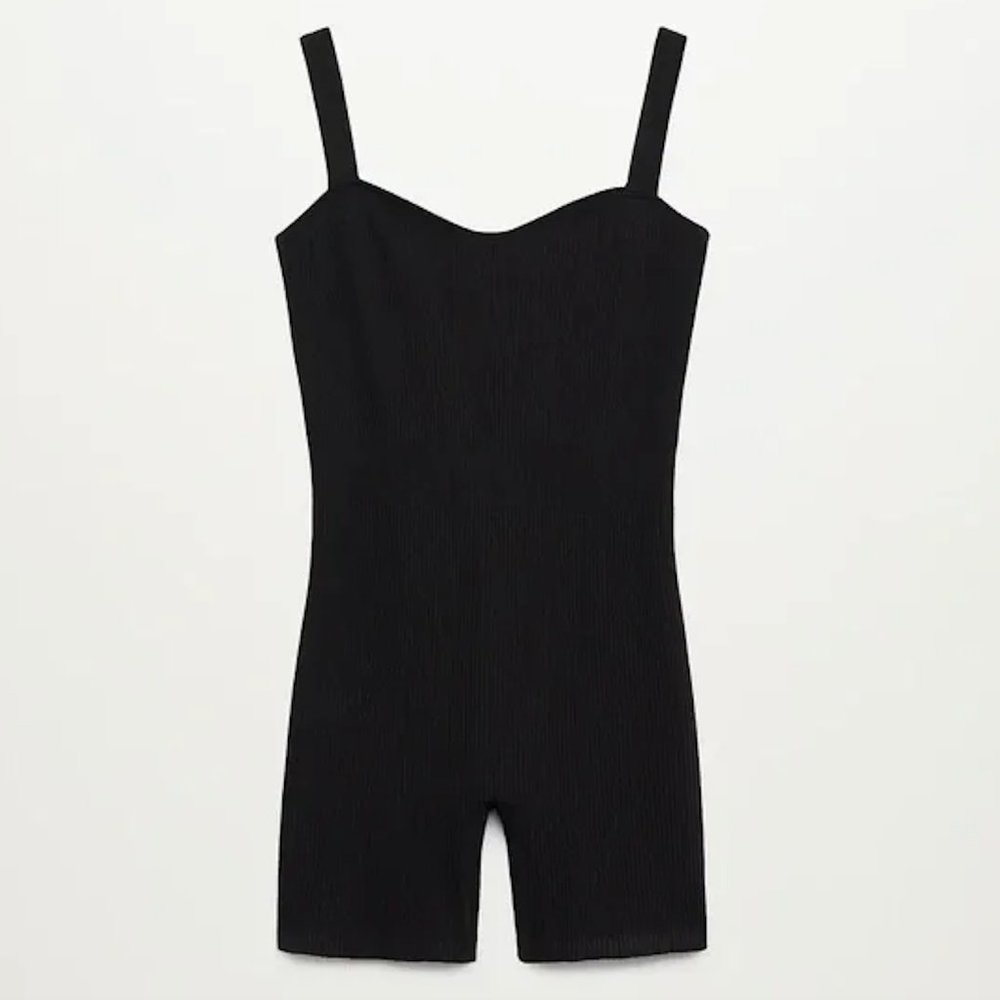 Mango Black Ribbed Bodysuit - Picture 14 of 15